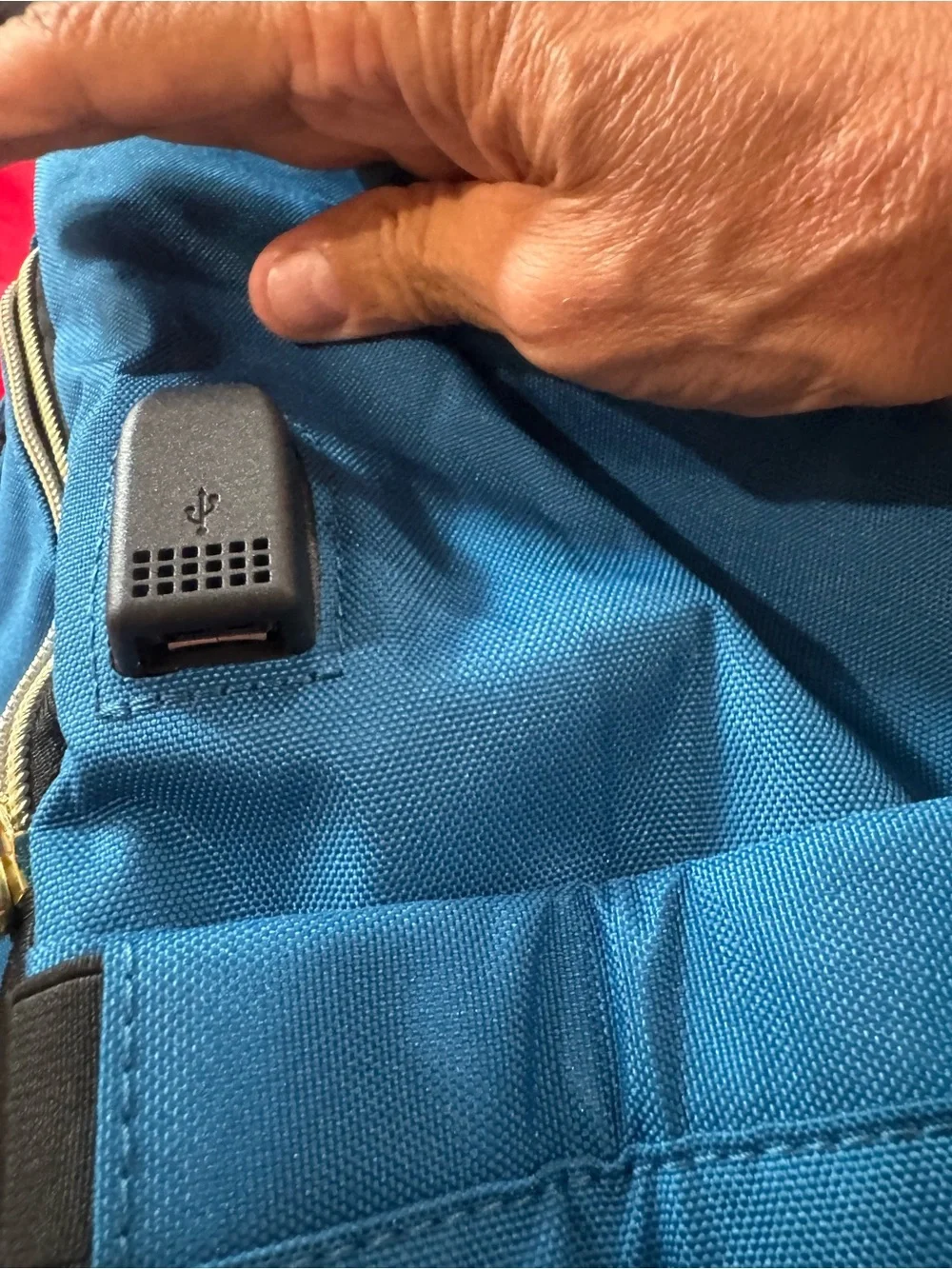Lovevook Blue Everyday Backpack with Gold Hardware and Charging Station